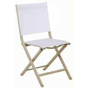 Proloisirs - Chaise Pliante - Thema - Aluminium Époxy Sand - Toile Tpep Chiné Blanc - Publicité Proloisirs - Chaise Pliante - Thema - Aluminium Époxy Sand - Toile Tpep Chiné Blanc - Publicité