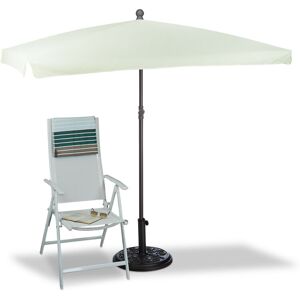 Parasol 200 x 120 cm rectangle hauteur réglable cadre en acier ombrelle jardin terrasse baleine polyester inclinable - Relaxdays - Publicité