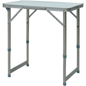 Outsunny Table pliante table de camping table de jardin hauteur réglable aluminium mdf blanc - Blanc - Publicité