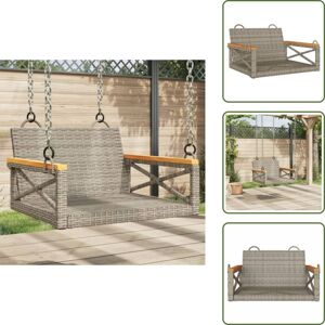 VIDAXL The Living Store - Balancelle Gris 63x62x40 Cm Résine Tressée - Balancelle Jardin - Chaise Suspendue - Fauteuil Extérieur - Mobilier De Jardin - Relax - Publicité VIDAXL The Living Store - Balancelle Gris 63x62x40 Cm Résine Tressée - Balancelle Jardin - Chaise Suspendue - Fauteuil Extérieur - Mobilier De Jardin - Relax - Publicité