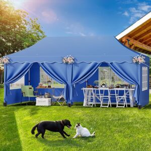 Tlgreen - Tonnelle De Jardin Exterieur 3x6m,tente De Jardin,tente De Réception,pliante Imperméable Avec 6 Parois Latérales,pour Fête/festival/camping, Bleu - Publicité Tlgreen - Tonnelle De Jardin Exterieur 3x6m,tente De Jardin,tente De Réception,pliante Imperméable Avec 6 Parois Latérales,pour Fête/festival/camping, Bleu - Publicité