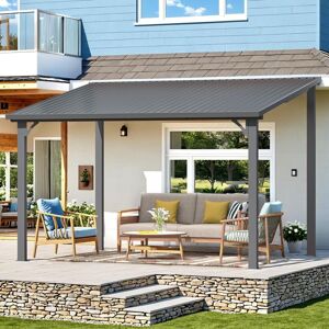Yodolla Pergola Adossée Aluminium 2.4 X 3.6m, Gazebo À Toit Rigide, Pergola Murale Pour Terrasse Extérieur - Publicité Yodolla Pergola Adossée Aluminium 2.4 X 3.6m, Gazebo À Toit Rigide, Pergola Murale Pour Terrasse Extérieur - Publicité