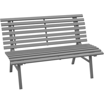 ARRIGONI Banc De Jardin Extérieur 2 Places Assise Dossier À Lattes, En Aluminium, Dim. 123 X 67 X 79 Cm, Gris - Publicité ARRIGONI Banc De Jardin Extérieur 2 Places Assise Dossier À Lattes, En Aluminium, Dim. 123 X 67 X 79 Cm, Gris - Publicité