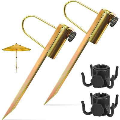 SANS MARQUE 2pcs Pied De Parasol Métal Adulte Unisexe Avec Poignée & Haken, 42cm Support Douille De Sol Jardin, Supports Mâts Parapluie Diamètre Réglable 22-32cm, Ancre Au Sol Parasols Piquer Pour Terre, Sable - Publicité SANS MARQUE 2pcs Pied De Parasol Métal Adulte Unisexe Avec Poignée & Haken, 42cm Support Douille De Sol Jardin, Supports Mâts Parapluie Diamètre Réglable 22-32cm, Ancre Au Sol Parasols Piquer Pour Terre, Sable - Publicité