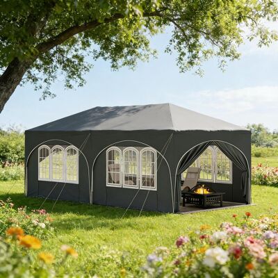 ANGEL CERDA Gazebo 3x6m Avec 6 Parois Latérales, Tente De Réception, Déperlante, Protection Uv - Publicité ANGEL CERDA Gazebo 3x6m Avec 6 Parois Latérales, Tente De Réception, Déperlante, Protection Uv - Publicité