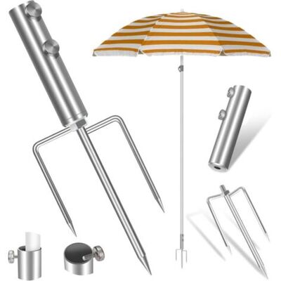 ABYSSE Pied De Parasol, Support De Parasol Avec Ancrage Au Sol, Porte-parapluie Support Amovible, Multi-applications Métal Pied Parasol, Élastique Réglable Pied Parasol Pour Pêche, Jardin, Plage - Publicité ABYSSE Pied De Parasol, Support De Parasol Avec Ancrage Au Sol, Porte-parapluie Support Amovible, Multi-applications Métal Pied Parasol, Élastique Réglable Pied Parasol Pour Pêche, Jardin, Plage - Publicité