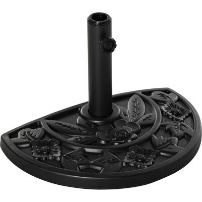 ACKERMAN Support De Parasol 9 Kg, Pied De Parasol Avec Motif Floral Pour Mâts Ø35/38/48 Mm, Hdpe, Demi-cercle, Noir - Publicité ACKERMAN Support De Parasol 9 Kg, Pied De Parasol Avec Motif Floral Pour Mâts Ø35/38/48 Mm, Hdpe, Demi-cercle, Noir - Publicité