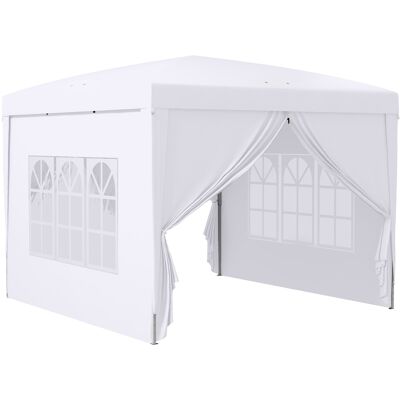 ACKERMAN Pavillon 3x3m Avec 4 Parois Latérales Et Fenêtres, Protection Uv, Incluant Sac De Transport, Acier Et Tissu Oxford, Blanc - Publicité ACKERMAN Pavillon 3x3m Avec 4 Parois Latérales Et Fenêtres, Protection Uv, Incluant Sac De Transport, Acier Et Tissu Oxford, Blanc - Publicité