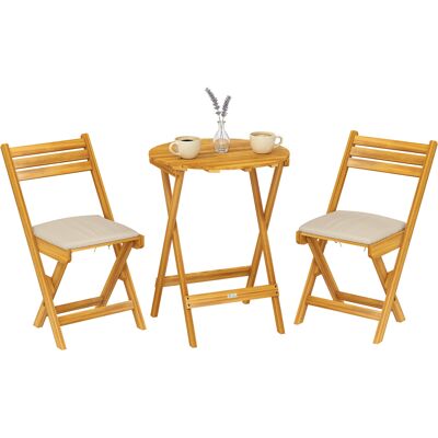 ARRIGONI Salon De Balcon 3 Pieces Bois Pliable - Publicité ARRIGONI Salon De Balcon 3 Pieces Bois Pliable - Publicité