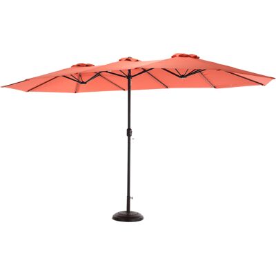 ACKERMAN 14.8 Ft Double Sided Outdoor Umbrella Rectangular Large With Crank ( Orange )(no Base) - Publicité ACKERMAN 14.8 Ft Double Sided Outdoor Umbrella Rectangular Large With Crank ( Orange )(no Base) - Publicité