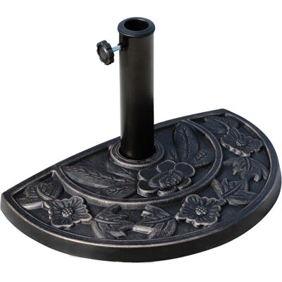 ACKERMAN Pied De Parasol Semi-circulaire 50 X 31 X 32 Cm En Résine Et Acier Inoxydable Couleur Bronze, Stable Et Idéal Pour Le Jardin Et La Terrasse. Publicité ACKERMAN Pied De Parasol Semi-circulaire 50 X 31 X 32 Cm En Résine Et Acier Inoxydable Couleur Bronze, Stable Et Idéal Pour Le Jardin Et La Terrasse. Publicité