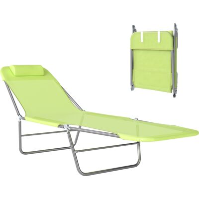ARRIGONI Chaise Longue Pliante Bain De Soleil Inclinable Transat Textilene Lit Jardin Plage Vert - Publicité ARRIGONI Chaise Longue Pliante Bain De Soleil Inclinable Transat Textilene Lit Jardin Plage Vert - Publicité