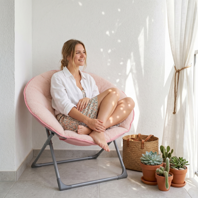 ACKERMAN Chaise De Jardin Pliable En Laine, Chaise Lune Portable Pliable Moelleuse, Pour Chambre À Coucher, Résidences Universitaires, Appartements, Espaces De Détente, Jardins Et Cours, Rose - Publicité ACKERMAN Chaise De Jardin Pliable En Laine, Chaise Lune Portable Pliable Moelleuse, Pour Chambre À Coucher, Résidences Universitaires, Appartements, Espaces De Détente, Jardins Et Cours, Rose - Publicité