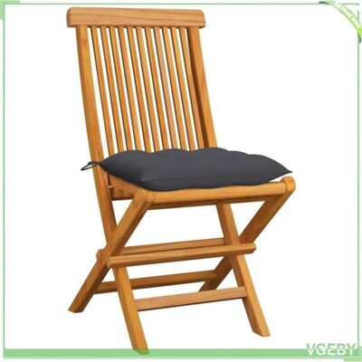 OEM Chaise De Jardin Pliable - Fafeicy - 3065605 - Bois De Teck - Coussins Anthracite - Charge 110 Kg - Publicité OEM Chaise De Jardin Pliable - Fafeicy - 3065605 - Bois De Teck - Coussins Anthracite - Charge 110 Kg - Publicité