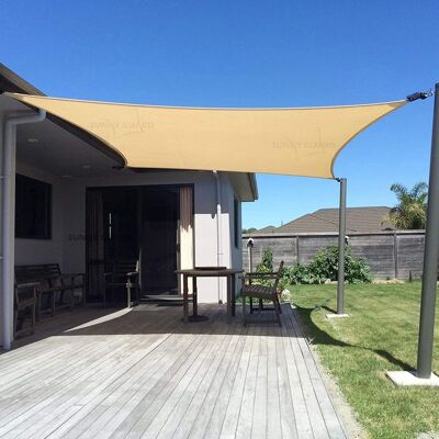 Vision Voile D'Ombrage Rectangulaire 10' X 13', Protection Uv, Sable, Pour Jardin, Terrasse, Terrasse, Jardin, Activités Et Installations De Plein Air - Publicité Vision Voile D'Ombrage Rectangulaire 10' X 13', Protection Uv, Sable, Pour Jardin, Terrasse, Terrasse, Jardin, Activités Et Installations De Plein Air - Publicité