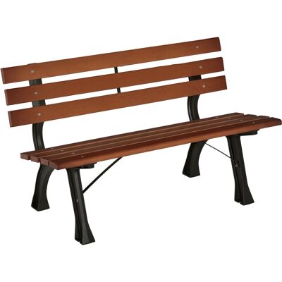 HEAT Banc 2 Places, Pour Jardin Et Terrasse, En Fonte D'Aluminium Et Bois Naturel, 120 X 57 X 70 Cm, Marron - Publicité HEAT Banc 2 Places, Pour Jardin Et Terrasse, En Fonte D'Aluminium Et Bois Naturel, 120 X 57 X 70 Cm, Marron - Publicité