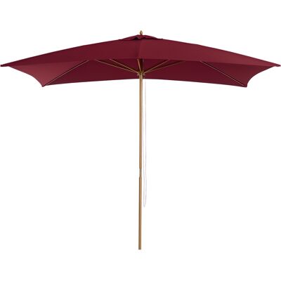 ARRIGONI Parasol De Jardin 2x3 M Impermeable 8 Baleines Bois Et Bambou Bordeaux - Publicité ARRIGONI Parasol De Jardin 2x3 M Impermeable 8 Baleines Bois Et Bambou Bordeaux - Publicité