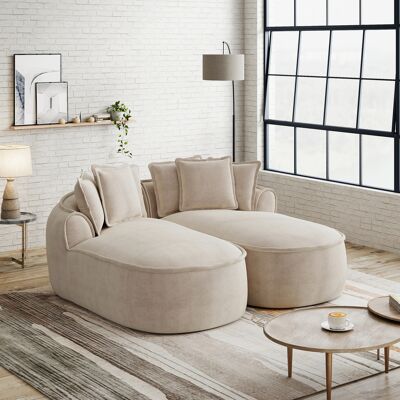 ACKERMAN Canapé Double Cloud Confortable En Chenille, Design Sans Cadre, Grande Chaise Longue Double, Incluant Coussins, Sans Montage Requis, Pour Salon, Brun Clair - Publicité ACKERMAN Canapé Double Cloud Confortable En Chenille, Design Sans Cadre, Grande Chaise Longue Double, Incluant Coussins, Sans Montage Requis, Pour Salon, Brun Clair - Publicité