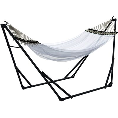 ACKERMAN Support Pour Hamac Avec Hamac Et Sac De Transport, En Acier Robuste, Supportant Jusqu'à 120 Kg, Idéal Pour Le Jardin Et Le Balcon. Publicité ACKERMAN Support Pour Hamac Avec Hamac Et Sac De Transport, En Acier Robuste, Supportant Jusqu'à 120 Kg, Idéal Pour Le Jardin Et Le Balcon. Publicité