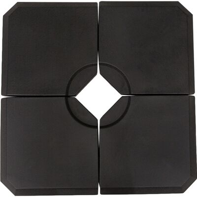 ACKERMAN Poids Pour Parasol, Support De Parasol En 4 Parties, Lestable Avec 80 Kg D'Eau Ou 120 Kg De Sable, Pehd, Noir, 100 X 100 X 9,5 Cm - Publicité ACKERMAN Poids Pour Parasol, Support De Parasol En 4 Parties, Lestable Avec 80 Kg D'Eau Ou 120 Kg De Sable, Pehd, Noir, 100 X 100 X 9,5 Cm - Publicité