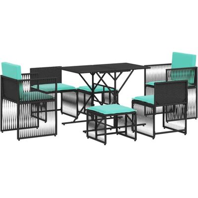 Ensemble À Manger De Jardin 7 Pcs Coussins Noir Résine Tressée Vidaxl - Publicité Ensemble À Manger De Jardin 7 Pcs Coussins Noir Résine Tressée Vidaxl - Publicité