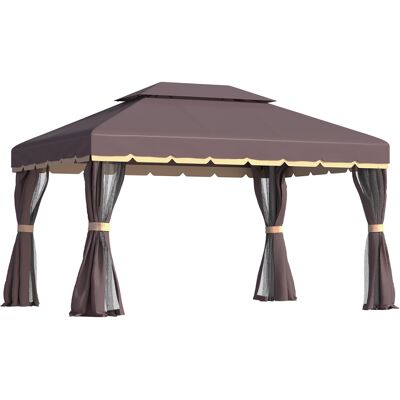 ACKERMAN Pavillon De Jardin Outsunny 390 X 290 X 280 Cm Avec 4 Panneaux Latéraux, Tente De Jardin/réception Résistante Aux Intempéries Avec Moustiquaire En Aluminium Et Polyester - Publicité ACKERMAN Pavillon De Jardin Outsunny 390 X 290 X 280 Cm Avec 4 Panneaux Latéraux, Tente De Jardin/réception Résistante Aux Intempéries Avec Moustiquaire En Aluminium Et Polyester - Publicité