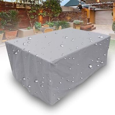 ABYSSE Housse De Protection Rectangulaire Pour Mobilier De Jardin, Tissu Oxford 210d, Imperméable, Anti-neige, Anti-uv Et Anti-poussière, Pour Table De Jardin, Gris, 140 X 140 X 90 Cm - Publicité ABYSSE Housse De Protection Rectangulaire Pour Mobilier De Jardin, Tissu Oxford 210d, Imperméable, Anti-neige, Anti-uv Et Anti-poussière, Pour Table De Jardin, Gris, 140 X 140 X 90 Cm - Publicité