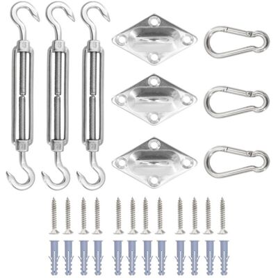 BRINSEA 33 Pièces Accessoires De Voile D'Ombrage En Acier Inoxydable, Kit D'Auvent Extérieur Pour Terrasse De Jardin, Vis À Crochet À Ressort,5mm - Publicité BRINSEA 33 Pièces Accessoires De Voile D'Ombrage En Acier Inoxydable, Kit D'Auvent Extérieur Pour Terrasse De Jardin, Vis À Crochet À Ressort,5mm - Publicité