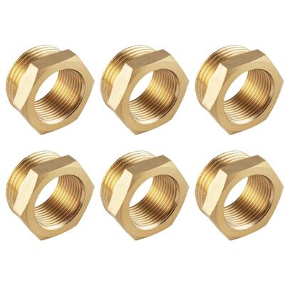 ANGEL CERDA Lot De 6 Réducteurs Filetage Femelle 1/2" Vers Filetage Mâle 3/4" Filetage Bsp Convertisseur Hexagonal En Laiton Adapté - Publicité ANGEL CERDA Lot De 6 Réducteurs Filetage Femelle 1/2" Vers Filetage Mâle 3/4" Filetage Bsp Convertisseur Hexagonal En Laiton Adapté - Publicité