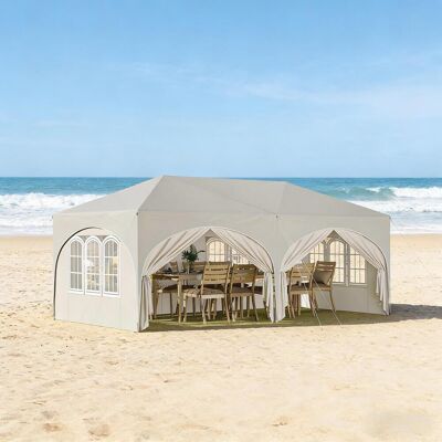 ANGEL CERDA Pavillon Pliant 3x6m Avec 6 Panneaux Latéraux, Hauteur Réglable, Imperméable, Protection Uv, Tente De Réception Avec Sac De Transport - Publicité ANGEL CERDA Pavillon Pliant 3x6m Avec 6 Panneaux Latéraux, Hauteur Réglable, Imperméable, Protection Uv, Tente De Réception Avec Sac De Transport - Publicité