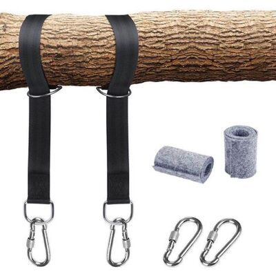ABYSSE Sangle Pour Hamac, Sangle Pour Balançoire D'Arbre, Fixation Pour Hamac Sur Arbres 2 X 150 Cm Avec Anneau En D - Deux Mousquetons - Charge Maximale 500 Kg - Publicité ABYSSE Sangle Pour Hamac, Sangle Pour Balançoire D'Arbre, Fixation Pour Hamac Sur Arbres 2 X 150 Cm Avec Anneau En D - Deux Mousquetons - Charge Maximale 500 Kg - Publicité