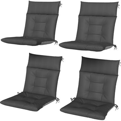HEAT Ensemble De 4 Coussins Pour Chaises De Jardin, Déperlants, Antidérapants, Avec Sangles De Fixation, 112 X 53 Cm, Gris Foncé - Publicité HEAT Ensemble De 4 Coussins Pour Chaises De Jardin, Déperlants, Antidérapants, Avec Sangles De Fixation, 112 X 53 Cm, Gris Foncé - Publicité