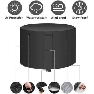 SANS MARQUE Housse Salon De Jardin, Housse De Protection Ronde En Rotin Oxford 420d Pour Meubles De Jardin, Ensemble De Protection Étanche Avec Boucles À Cordon - Publicité SANS MARQUE Housse Salon De Jardin, Housse De Protection Ronde En Rotin Oxford 420d Pour Meubles De Jardin, Ensemble De Protection Étanche Avec Boucles À Cordon - Publicité