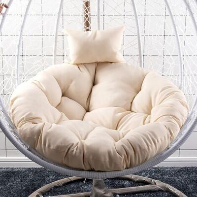 ABYSSE Coussin De Chaise Suspendue, Coussin Pour Balançoire Suspendue En Polyrotin/rotin, Panier Suspendu, Coussin Pour Panier De Balançoire Pour Intérieur/extérieur, Maison, Bureau, Patio, Jardin (sans Chai - Publicité ABYSSE Coussin De Chaise Suspendue, Coussin Pour Balançoire Suspendue En Polyrotin/rotin, Panier Suspendu, Coussin Pour Panier De Balançoire Pour Intérieur/extérieur, Maison, Bureau, Patio, Jardin (sans Chai - Publicité