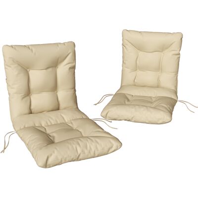 ARRIGONI Lot De 2 Coussins De Chaise D'Extérieur, Coussins De Jardin Avec Attaches, Intérieur Et Extérieur, 120 X 50 X 8 Cm, Beige - Publicité ARRIGONI Lot De 2 Coussins De Chaise D'Extérieur, Coussins De Jardin Avec Attaches, Intérieur Et Extérieur, 120 X 50 X 8 Cm, Beige - Publicité