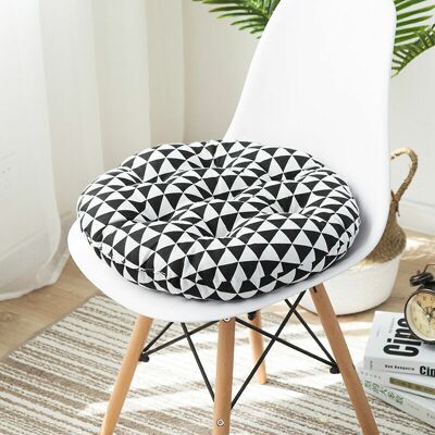 SANS MARQUE Coussins D'Assise 45x45cm, Coussins De Chaise Pour L'Intérieur Et L'Extérieur - Décoration De Coussins De Chaise De Salon De Jardin. (motif Rond, Noir Et Blanc) - Publicité SANS MARQUE Coussins D'Assise 45x45cm, Coussins De Chaise Pour L'Intérieur Et L'Extérieur - Décoration De Coussins De Chaise De Salon De Jardin. (motif Rond, Noir Et Blanc) - Publicité