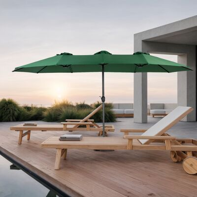 ACKERMAN 14.8 Ft Double Sided Outdoor Umbrella Rectangular Large With Crank (dark Green)(no Base) - Publicité ACKERMAN 14.8 Ft Double Sided Outdoor Umbrella Rectangular Large With Crank (dark Green)(no Base) - Publicité