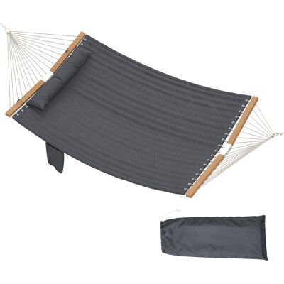 ARRIGONI Hamac Suspendu 325 Cm Avec Oreiller Extra-long, Tissu Matelassé, Poche Pour Magazines, Intérieur Et Extérieur, Gris - Publicité ARRIGONI Hamac Suspendu 325 Cm Avec Oreiller Extra-long, Tissu Matelassé, Poche Pour Magazines, Intérieur Et Extérieur, Gris - Publicité