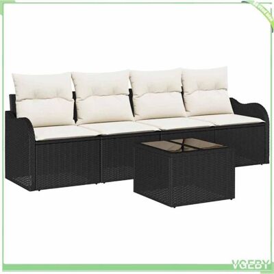 OEM Ensemble De Canapé De Jardin - Fafeicy - Modulaire - Noir - Polyrotin - 4 Places - Publicité OEM Ensemble De Canapé De Jardin - Fafeicy - Modulaire - Noir - Polyrotin - 4 Places - Publicité