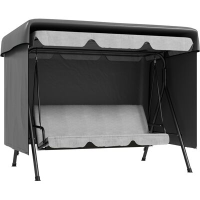 ARRIGONI Housse De Protection Pour Balancelle De Jardin 3 Places, Toile Pe Imperméable, Anti-poussière, 215x155x150cm, Gris Foncé - Publicité ARRIGONI Housse De Protection Pour Balancelle De Jardin 3 Places, Toile Pe Imperméable, Anti-poussière, 215x155x150cm, Gris Foncé - Publicité