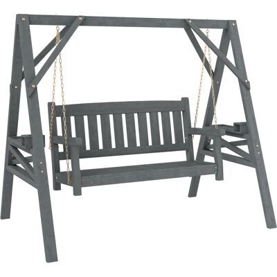 ARRIGONI Balançoire De Jardin 2 Places En Bois Avec Tablettes Et Porte-gobelets - Publicité ARRIGONI Balançoire De Jardin 2 Places En Bois Avec Tablettes Et Porte-gobelets - Publicité