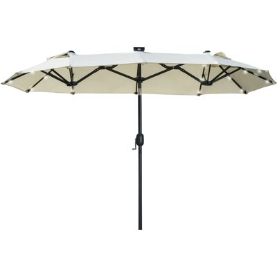 ACKERMAN Parasol 295 X 219cm Double Parasol Avec Led, Angle D'Inclinaison Réglable, Parasol De Jardin Pour Terrasse Et Piscine, Polyester Et Acier, Beige - Publicité ACKERMAN Parasol 295 X 219cm Double Parasol Avec Led, Angle D'Inclinaison Réglable, Parasol De Jardin Pour Terrasse Et Piscine, Polyester Et Acier, Beige - Publicité