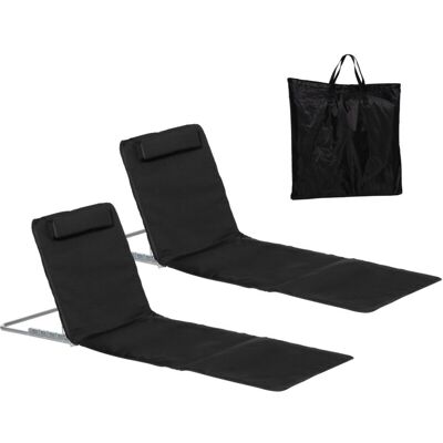 BRINSEA Transat De Plage, Chaise Longue, Chaise Longue De Jardin, Pliable, Dossier Réglable, Poche Latérale, 48 Cm X 134 Cm X 33-43 Cm, Noir - Publicité BRINSEA Transat De Plage, Chaise Longue, Chaise Longue De Jardin, Pliable, Dossier Réglable, Poche Latérale, 48 Cm X 134 Cm X 33-43 Cm, Noir - Publicité