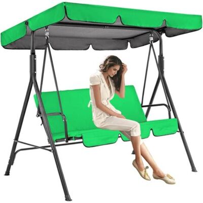 ABYSSE Auvent De Remplacement Pour Balancelle De Jardin, Ensemble De Housse De Balancelle De Terrasse, Imperméable, Dessus 19512515cm + Siège 1505010cm Vert - Publicité ABYSSE Auvent De Remplacement Pour Balancelle De Jardin, Ensemble De Housse De Balancelle De Terrasse, Imperméable, Dessus 19512515cm + Siège 1505010cm Vert - Publicité