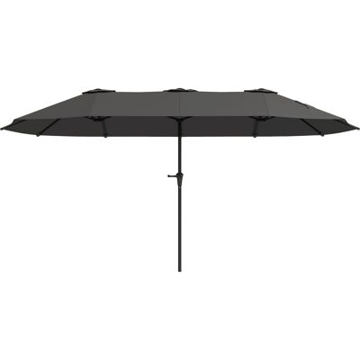 ARRIGONI Parasol De Jardin Extérieur, Parasol Double Rectangulaire 4 X 2,2 X 2,3 M Avec Ouverture Fermeture Manivelle Gris Foncé - Publicité ARRIGONI Parasol De Jardin Extérieur, Parasol Double Rectangulaire 4 X 2,2 X 2,3 M Avec Ouverture Fermeture Manivelle Gris Foncé - Publicité