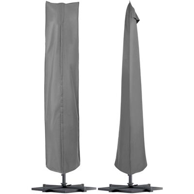 Vision Housse De Parasol Imperméable Et Résistante Aux Uv – Housse De Protection Extérieure Grise Pour Parasols Droits, Courbés Ou Déportés - Publicité Vision Housse De Parasol Imperméable Et Résistante Aux Uv – Housse De Protection Extérieure Grise Pour Parasols Droits, Courbés Ou Déportés - Publicité