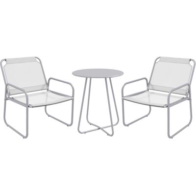 ACKERMAN Lot De 3 Pièces Set Bistro Mobilier De Balcon Avec 1 Table 2 Chaises Ensemble De Jardin Pour Jardin Terrasse Mesh Gris Clair - Publicité ACKERMAN Lot De 3 Pièces Set Bistro Mobilier De Balcon Avec 1 Table 2 Chaises Ensemble De Jardin Pour Jardin Terrasse Mesh Gris Clair - Publicité