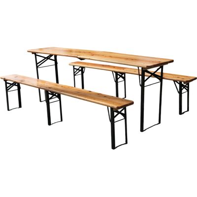 ACKERMAN Ensemble De Table De Bière Pliable 220 Cm, 3 Pièces : 1 Table Pliante + 2 Bancs De Bière, Pin Massif Résistant Aux Intempéries, Gain De Place, Jusqu'à 200 Kg, Ensemble De Table De Bière Pour Jardin De - Publicité ACKERMAN Ensemble De Table De Bière Pliable 220 Cm, 3 Pièces : 1 Table Pliante + 2 Bancs De Bière, Pin Massif Résistant Aux Intempéries, Gain De Place, Jusqu'à 200 Kg, Ensemble De Table De Bière Pour Jardin De - Publicité