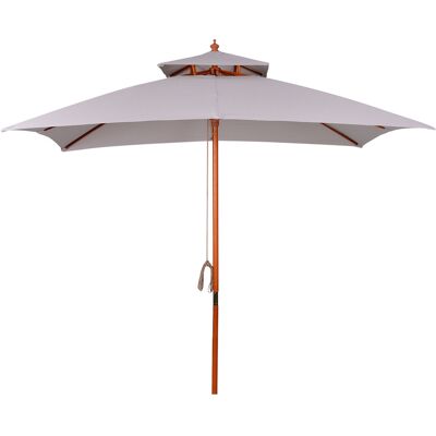 ARRIGONI Parasol De Jardin 3x3m Avec 8 Baleines En Bambou Et Toit A 2 Niveaux Gris - Publicité ARRIGONI Parasol De Jardin 3x3m Avec 8 Baleines En Bambou Et Toit A 2 Niveaux Gris - Publicité