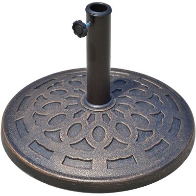 ACKERMAN Pied De Parasol Rond, 14 Kg, En Résine Bronze, Pour Parasols Ø 38/48 Mm, Ø 48,5 X H 34 Cm, Stable Et Résistant Aux Intempéries. Publicité ACKERMAN Pied De Parasol Rond, 14 Kg, En Résine Bronze, Pour Parasols Ø 38/48 Mm, Ø 48,5 X H 34 Cm, Stable Et Résistant Aux Intempéries. Publicité